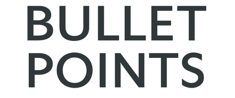 Monday Bullet Points